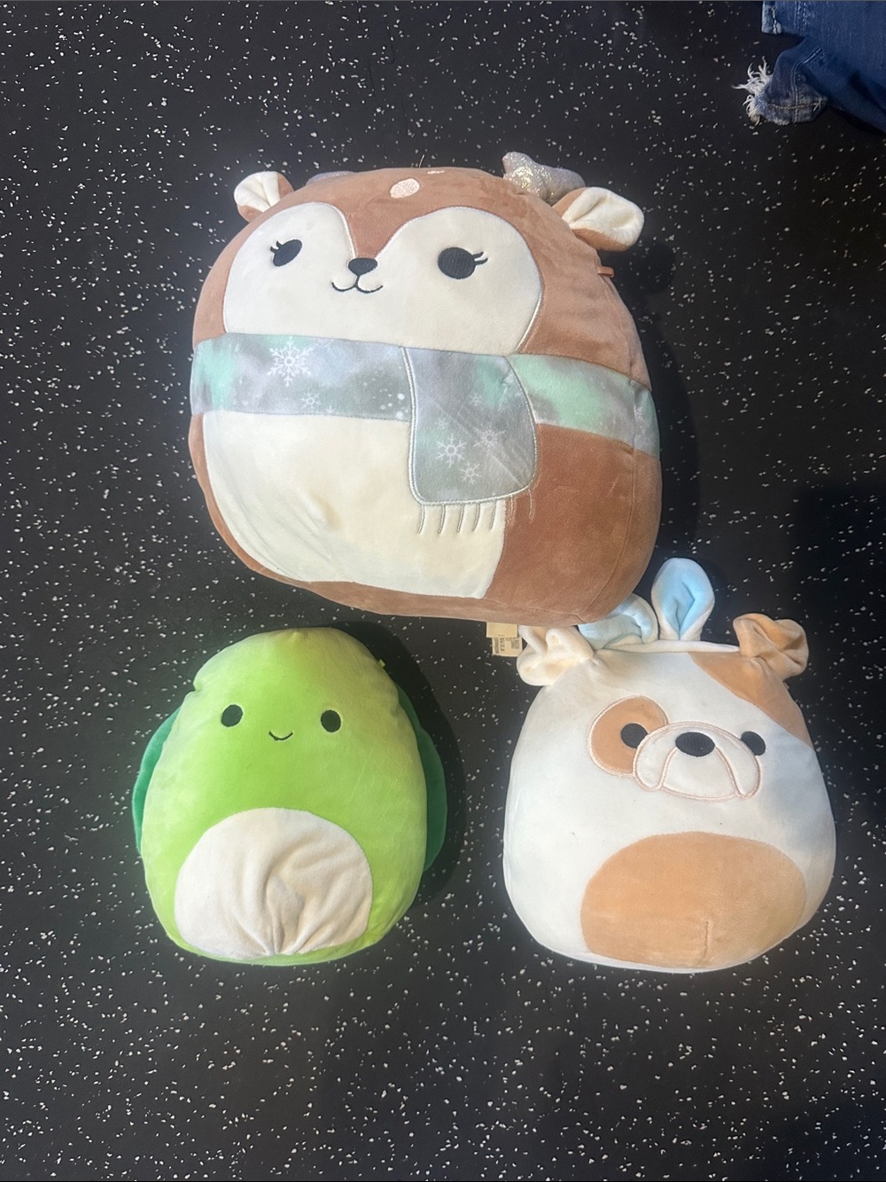 Squishmallows Brown Deer, Turtle & Dog Plush Trio